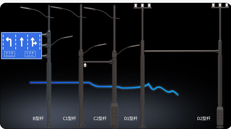 標(biāo)志牌監(jiān)控立桿路燈組合綜合桿